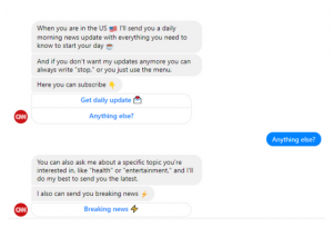 Facebook Messenger Chatbots - CNN Example