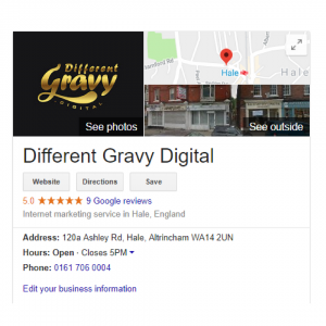 Different Gravy Digital's Google Knowledge Panel